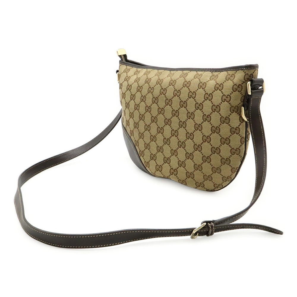 Gucci Leather Brown GG Canvas Bag Crossbody Beige Cream Tan Cream